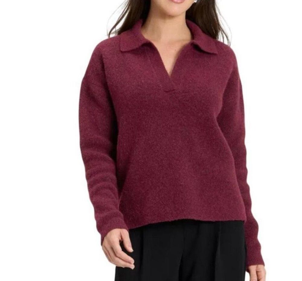 A New Day burgundy collared sweater size xs